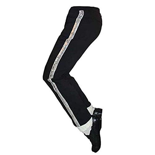 Shuanghao Pantalones de Michael Jackson Pantalones de Billie Pantalones de baile Cosplay Traje de Jackson (Niño (H: 150 CM W: 37-41Kg))