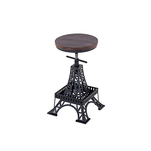 Sillas de comedor,Taburete de bar alto estilo Torre Eiffel con placa de asiento, altura 65 cm (25 pulgadas), cojín de madera maciza con estructura de hierro, negro, para restaurantes, bares, cafeter Sillas de comedor,Taburete de bar alto estilo Torre Eiffel con placa de asiento, altura 65 cm (25 pulgadas), cojín de madera maciza con estructura de hierro, negro, para restaurantes, bares, cafeter