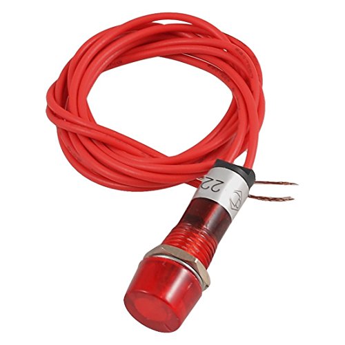 SODIAL(R) Lampara de senal de piloto indicador de neon Luz roja AC 220V con 2 alambres SODIAL(R) Lampara de senal de piloto indicador de neon Luz roja AC 220V con 2 alambres