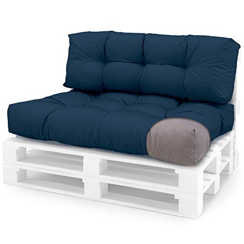 Spatium Cojines para pales europalé palets Funda desenfundable, Impermeable Azul Marino 2-Piezas Set Spatium Cojines para pales europalé palets Funda desenfundable, Impermeable Azul Marino 2-Piezas Set