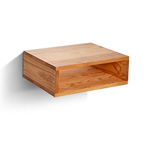 SUENOSZZZ-ESPECIALISTAS DEL DESCANSO Mesita de Noche nórdica para Colgar de Madera de Pino con Acabado en Haya Modelo AREN sin cajón SUENOSZZZ-ESPECIALISTAS DEL DESCANSO Mesita de Noche nórdica para Colgar de Madera de Pino con Acabado en Haya Modelo AREN sin cajón