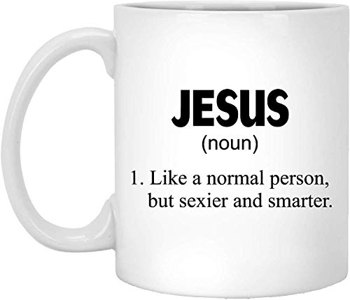 Taza de té, color blanco, con texto en inglés"Jesús Definition"