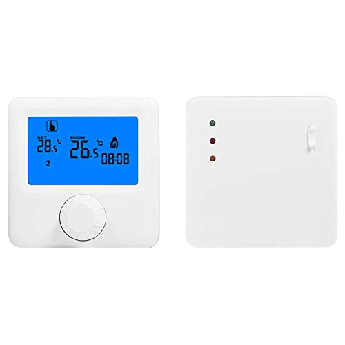 Termostato con receptor, LCD digital RF Inalámbrico Calefacción Termostato Controlador de temperatura para sistema de calefacción eléctrica