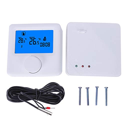 Termostato programable de calefacción inalámbrico LCD digital RF controlador de temperatura termostato de calefacción eléctrico para sistema de calefacción eléctrica Termostato programable de calefacción inalámbrico LCD digital RF controlador de temperatura termostato de calefacción eléctrico para sistema de calefacción eléctrica