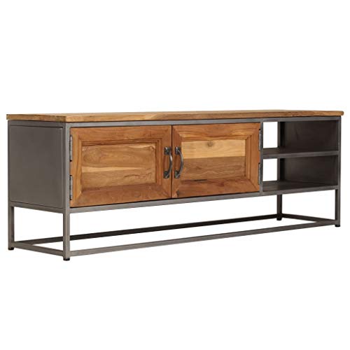 tidyard Mesa para TV Mueble TV Salón Mesa Televisión Mueble Comedor Televisor Bajo con 1 Armario y 2 Compartimentos,Estilo Rústico y Industrial,Madera de Teca Reciclada y Acero 120x30x40cm tidyard Mesa para TV Mueble TV Salón Mesa Televisión Mueble Comedor Televisor Bajo con 1 Armario y 2 Compartimentos,Estilo Rústico y Industrial,Madera de Teca Reciclada y Acero 120x30x40cm