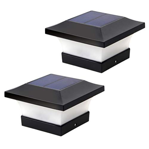 Uonlytech 2 Piezas de Postes Solares Luces Decorativas Led Pilar Columna Lámpara Valla Paisaje Cuadrado Tapa Luz para Jardín Patio Patio (Negro 3W 6000K Luz Blanca) Uonlytech 2 Piezas de Postes Solares Luces Decorativas Led Pilar Columna Lámpara Valla Paisaje Cuadrado Tapa Luz para Jardín Patio Patio (Negro 3W 6000K Luz Blanca)