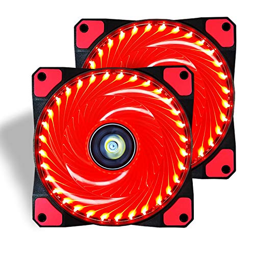 Ventilador de PC,CONISY 120 mm LED Gaming Ultra Silencioso Ventiladores para Caja de Ordenador (Doble Rojo) Ventilador de PC,CONISY 120 mm LED Gaming Ultra Silencioso Ventiladores para Caja de Ordenador (Doble Rojo)