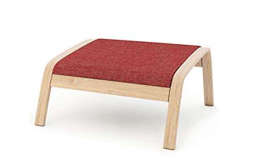 Vinylla Ikea Poäng - Funda de repuesto para sillón (diseño de reposapiés 1, algodón Tetrón, rojo)