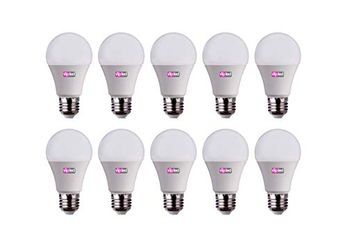 Vip LED - Juego de 10 bombillas LED en forma de gota A60, casquillo E27, luz natural 4000 K