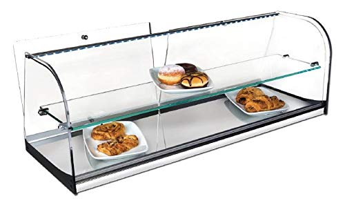 Vitrina expositora alimentos, ideal barra bar para los aperitivos, 2 pisos, cristal curvo y ilumibación LED