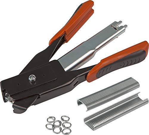 Windhager 06215 - Alicates para Anillos de Alambre en Forma de C, alicates para unir Cables y Trenzas útiles en la construcción de Vallas, Incluye 50 Clips de Anillo, 2,5 x 9 x 18,5 cm Windhager 06215 - Alicates para Anillos de Alambre en Forma de C, alicates para unir Cables y Trenzas útiles en la construcción de Vallas, Incluye 50 Clips de Anillo, 2,5 x 9 x 18,5 cm
