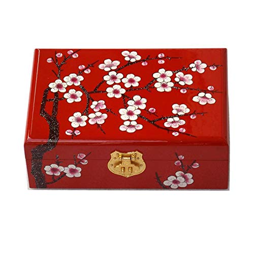 WNN - Joyero de madera URG, estilo oriental y caja de accesorios, con pequeño cajón del tesoro – Recipiente de acabado para la decoración URG (color: A)