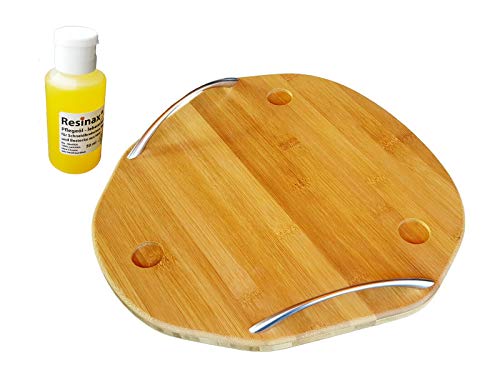 Wood - Tabla para Thermomix de madera de bambú para la TM5 y TM6, con aceite de cuidado para tablas de cortar y mangos de cuchillos, apto para alimentos, calidad ecológica