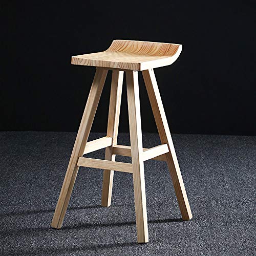 WZYX Taburetes Altos De Bar Sillas De Bar De Madera Maciza con Respaldo Taburete Patas Madera De 65cm, 75cm Silla De Comedor De Café