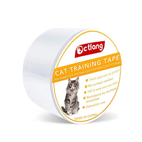 YEEXCD Anti-Scratch Cat Scratching Cat Scratch Disuasor Tape Cinta Adhesiva de Doble Cara Tiras Adhesivas Stop Cat Scratching Protector de Muebles para sofá, Alfombra, Puertas, encimeras,M(6.35cm*5m)