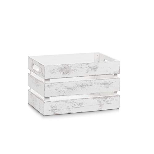 Zeller 15130 Caja de Almacenamiento, Madera, Blanco, 31x21x18.7 cm