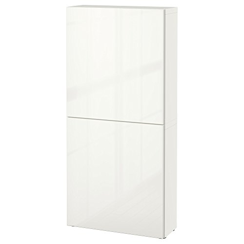 Zigzag Trading Ltd IKEA BESTA - Armario de Pared con 2 Puertas Blanco/selsviken de Alto Brillo/Blanco