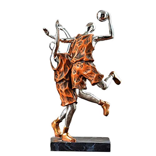 ZLBYB Escultura de decoración-Estilo casero Volver a la Antigua Serie Deportiva de Personas Jugando Baloncesto Moldeado Muebles Suaves Artesanías de Resina