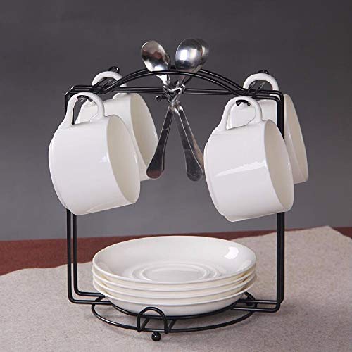 ZPSPZ Tazas de café Traje Blanco Puro de Porcelana de Taza de café con Estante, Taza y Plato de cerámica Simples,do ZPSPZ Tazas de café Traje Blanco Puro de Porcelana de Taza de café con Estante, Taza y Plato de cerámica Simples,do