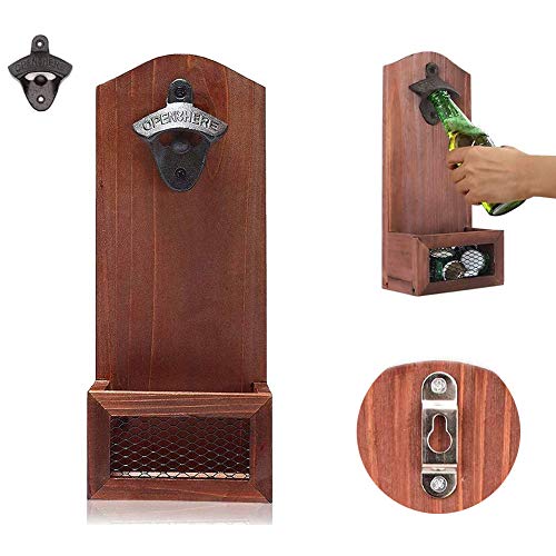 ZYCZ Abrebotellas De Cerveza Montado En La Pared De Madera del, Vintage Abrelatas Colgante Y Tenedor De La Tapa, para Fiestas En Interiores O Exteriores, Buen Regalo para Padre Y Amigos ZYCZ Abrebotellas De Cerveza Montado En La Pared De Madera del, Vintage Abrelatas Colgante Y Tenedor De La Tapa, para Fiestas En Interiores O Exteriores, Buen Regalo para Padre Y Amigos