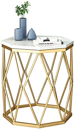 ZZX Mesa Auxiliar Mesitas de Noche Mesa de mármol Octogonal Comedor Mesa o un balcón mesita de Noche de jardín de Hierro Forjado Esquina, 40 x 45 cm (Negro),Blanco ZZX Mesa Auxiliar Mesitas de Noche Mesa de mármol Octogonal Comedor Mesa o un balcón mesita de Noche de jardín de Hierro Forjado Esquina, 40 x 45 cm (Negro),Blanco