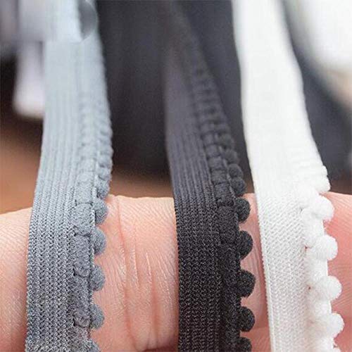 1 CM de ancho nuevo blanco gris negro algodón bordado tela de encaje DIY apliques pompón cuello cinta de ajuste costura pompón guipur suministro