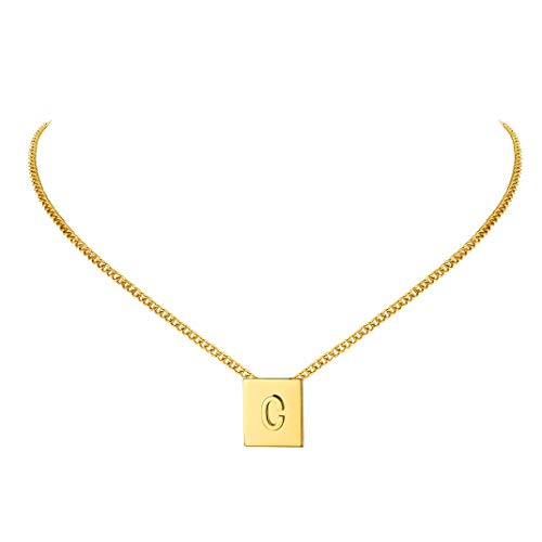 16 pulgadas ajustable collar colgante letra mayuscula C (26 inicial letters) - Acero inoxidable con baño de 18K oro - GRATIS caja de regalo 16 pulgadas ajustable collar colgante letra mayuscula C (26 inicial letters) - Acero inoxidable con baño de 18K oro - GRATIS caja de regalo