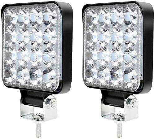 2 PCS Faros de Trabajo LED Tractor 12V/24V Luz de Trabajo Cuadrados Disipación de Calor Impermeable para SUV/UTV/ATV Excavadora Camión Coche