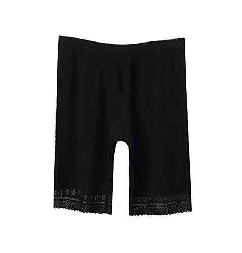 2 piezas Pantalones de la seguridad de las mujeres Ropa Interior Corta Modal (encaje NEGRO), para peso 35kg-55kg