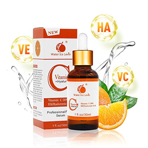 20% Vitamina C y Acido Hialuronico Serum,Reducir las arrugas y líneas finas, Facial Vitamina C Anti Edad, Anti Arrugas, Anti Manchas Serum (30ml)