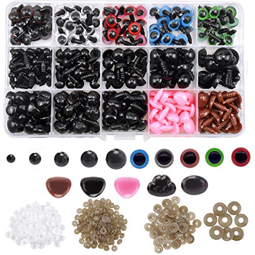 280 Piezas Ojos de Seguridad y Nariz de Seguridad 6-12mm, Vistoso Ojos de Plásticos y Nariz de Plásticos con 280 Piezas Arandelas para Muñeca de Peluche, Animales Rellenos, Hacer Muñecas 280 Piezas Ojos de Seguridad y Nariz de Seguridad 6-12mm, Vistoso Ojos de Plásticos y Nariz de Plásticos con 280 Piezas Arandelas para Muñeca de Peluche, Animales Rellenos, Hacer Muñecas