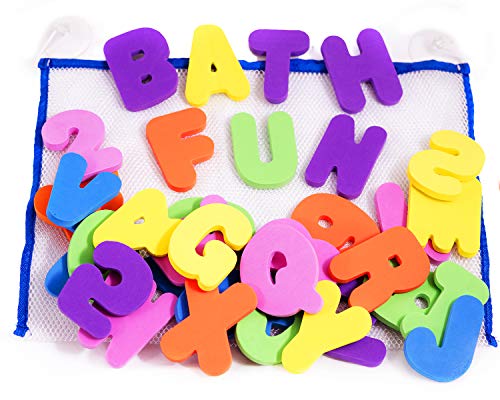 36 Letras y números de baño con organizador. Los mejores juguetes de baño educativos con organizador premium y no tóxico sin BPA en las letras de foami. El regalo perfecto para los niños. 36 Letras y números de baño con organizador. Los mejores juguetes de baño educativos con organizador premium y no tóxico sin BPA en las letras de foami. El regalo perfecto para los niños.