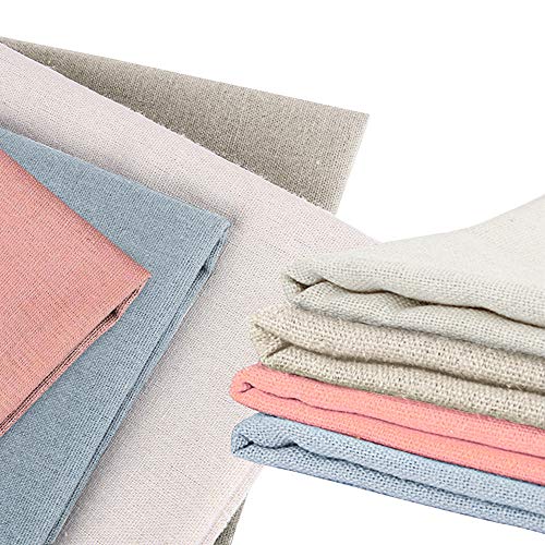 4 Piezas de Tela de Lino Natural, XCOZU Tela de Punto de Cruz, Tela de Lino de 50 cm para Hacer Ropa, Tapicería, Manteles o Decoración de Macetas, 4 Colores 4 Piezas de Tela de Lino Natural, XCOZU Tela de Punto de Cruz, Tela de Lino de 50 cm para Hacer Ropa, Tapicería, Manteles o Decoración de Macetas, 4 Colores
