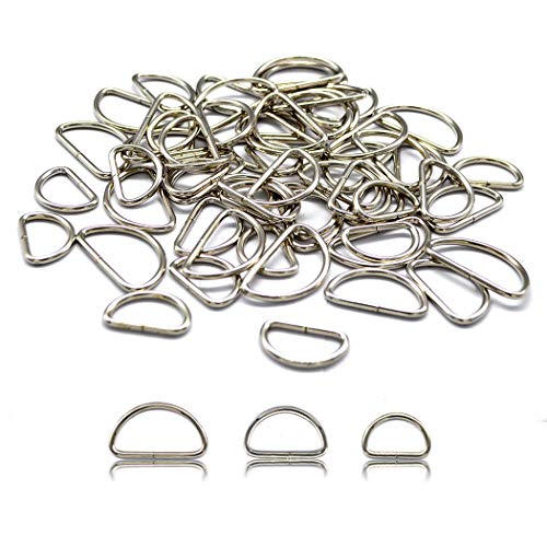 40 piezas de hebillas de metal 25 mm anillos en D para bolsos, bolso, correa, mochila (25mm)