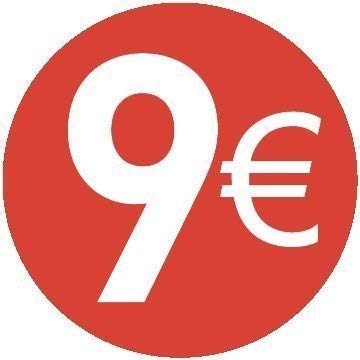 9 € EURO - Pack de 500-20mm rojo - Precio Pegatinas