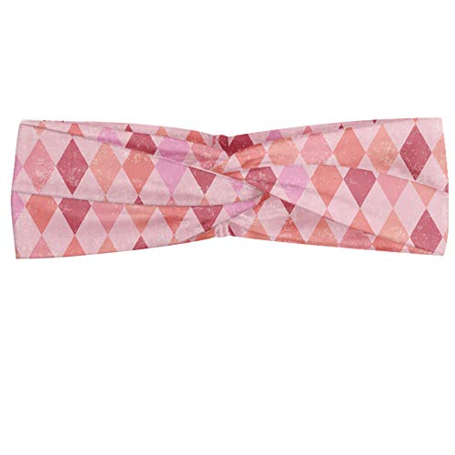 ABAKUHAUS - Pañuelo para el cuello, diseño geométrico, color rosa pastel, elástico y cómodo, rosa melocotón