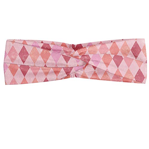 ABAKUHAUS - Pañuelo para el cuello, diseño geométrico, color rosa pastel, elástico y cómodo, rosa melocotón ABAKUHAUS - Pañuelo para el cuello, diseño geométrico, color rosa pastel, elástico y cómodo, rosa melocotón
