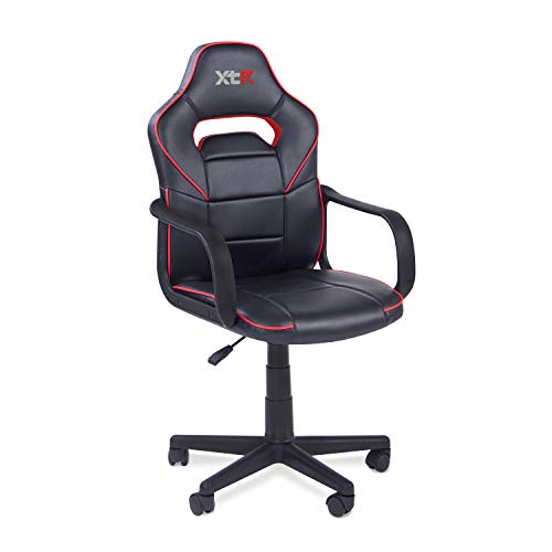 Adec - Silla Gaming, Sillon de Estudio o despacho, Modelo Gamer DRW, Medidas: 98-108 x 60 cm de Ancho (Rojo - Negro)