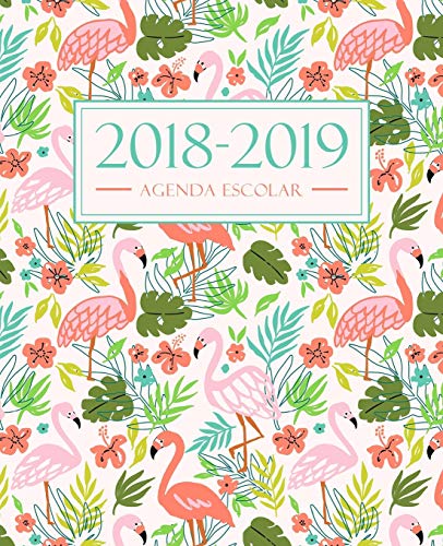 Agenda escolar 2018-2019: 190 x 235 mm : Agenda 2018-2019 semana vista español : 160 g/m² : Agenda semanal 12 meses: flamencos rosados en trullo 4619