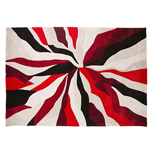 Alfombra de dos tonos, ancha Infinite Splinter de marca Flair Rugs, poliéster, Rojo, 160 cm x 220 cm
