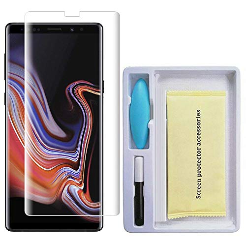 ANNART - Protector de pantalla de cristal templado para Samsung Galaxy Note 9 de 6.4" N960F - Pantalla completa con pegamento líquido y lámpara UV