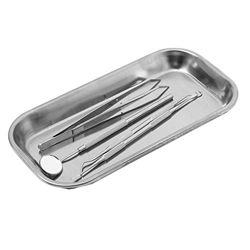 Aramox Bandeja Médica, Bandeja Dental Del Instrumento Médico Dental Del Acero Inoxidable 1pc 201 Fácil De Limpiar Y De Esterilizar