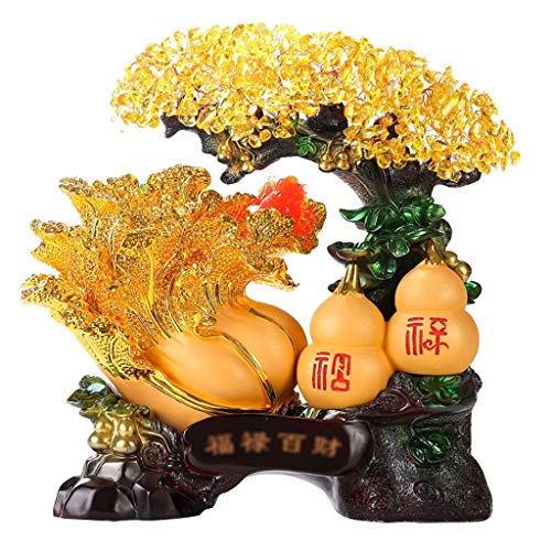 Árbol del dinero bonsai feng shui Citrino árbol Lucky Cabbage Calabaza Adornos sanación con cristales Bonsai gema del regalo del árbol decorativo Inicio Sala Riqueza ilustraciones 13,7 pulgadas Árbol
