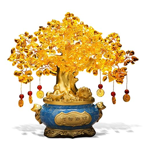 Árbol del dinero bonsai feng shui Citrino, Decoración Reiki Piedra china del árbol del dinero for la abundancia y la suerte de Ministerio del Interior del estreno de una decoración de escritorio don s