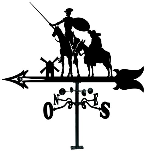Arthifor Veleta de Tejado con Silueta de Don Quijote y Sancho, Negro Satinado, 900 mm Ancho x 1025 Alto mm Arthifor Veleta de Tejado con Silueta de Don Quijote y Sancho, Negro Satinado, 900 mm Ancho x 1025 Alto mm