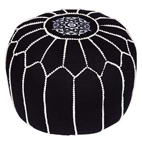 Asiento Redondo Pouf en algodón Chems Negro ø 45cm Sin relleno | Cojín de asiento Cojín de suelo Cojines Orientales | Taburete de asiento Taburete de pie bordado como decoración oriental Asiento Redondo Pouf en algodón Chems Negro ø 45cm Sin relleno | Cojín de asiento Cojín de suelo Cojines Orientales | Taburete de asiento Taburete de pie bordado como decoración oriental