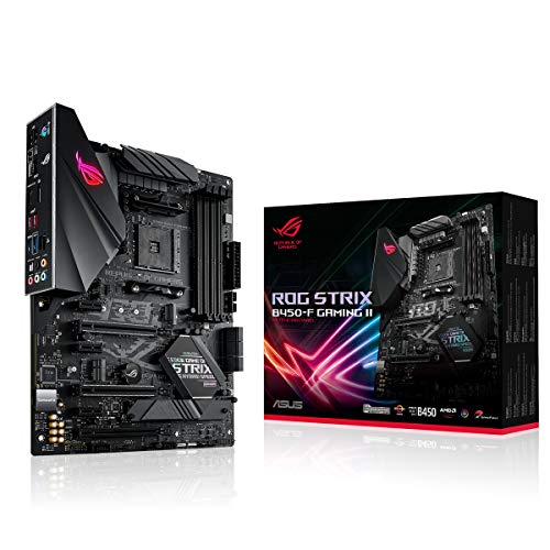 ASUS Rog Strix B450-F Gaming II - Placa Base de Gaming ATX AMD AM4 B450 (DDR4 4400 MHz, cancelación de Ruido por IA, M.2 con disipador, USB 3.2 Gen. 2, SATA 6 Gbps, iluminación Aura Sync RGB)