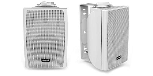 Audibax, Altavoces Elipse 4" - Altavoces HiFi y Sonorización, 2 Vías, Soporte Pared, Color Blanco, Pareja, Potencia 30 W, Frecuencia 70 Hz - 20 KHz, Dimensiones 15 x 21 x 12.5 cm, Peso 1.79 Kg