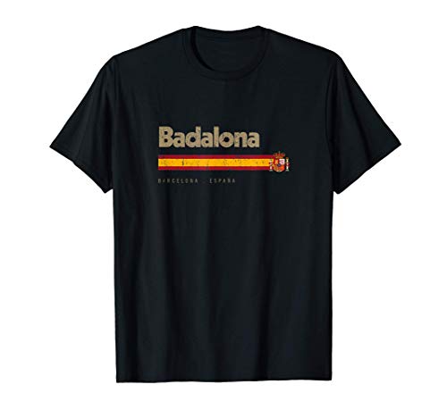 Badalona Ciudad Española Vintage Bandera España Camiseta