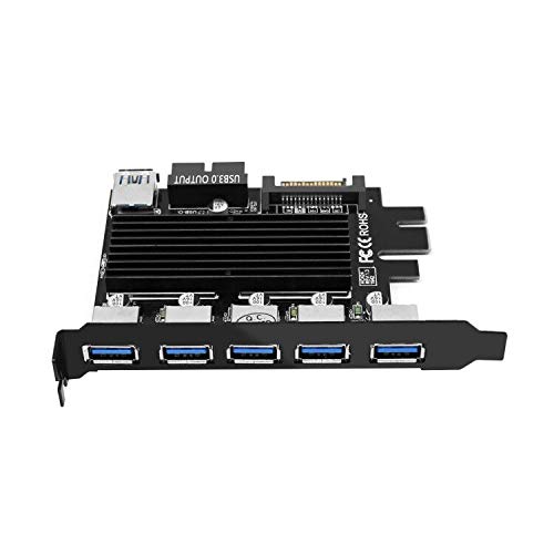 Bawanfa Tarjeta Controladora USB 3.0, Adaptador de Tarjeta de expansión de 5 Puertos USB 3.0 (5 GPS), Compatible con MacOS, Linux y Windows. No se Necesita Controlador, Plug & Play Bawanfa Tarjeta Controladora USB 3.0, Adaptador de Tarjeta de expansión de 5 Puertos USB 3.0 (5 GPS), Compatible con MacOS, Linux y Windows. No se Necesita Controlador, Plug & Play